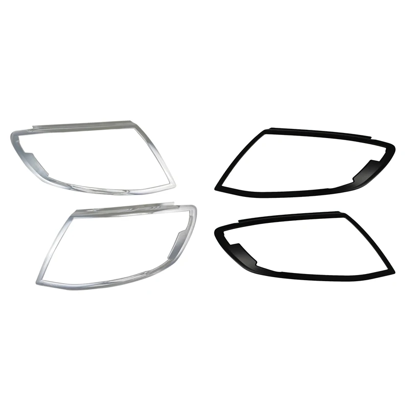 Car Accessories Headlight Covers Lamp Surrouds Trim For Ford Ranger T6 2012-2014