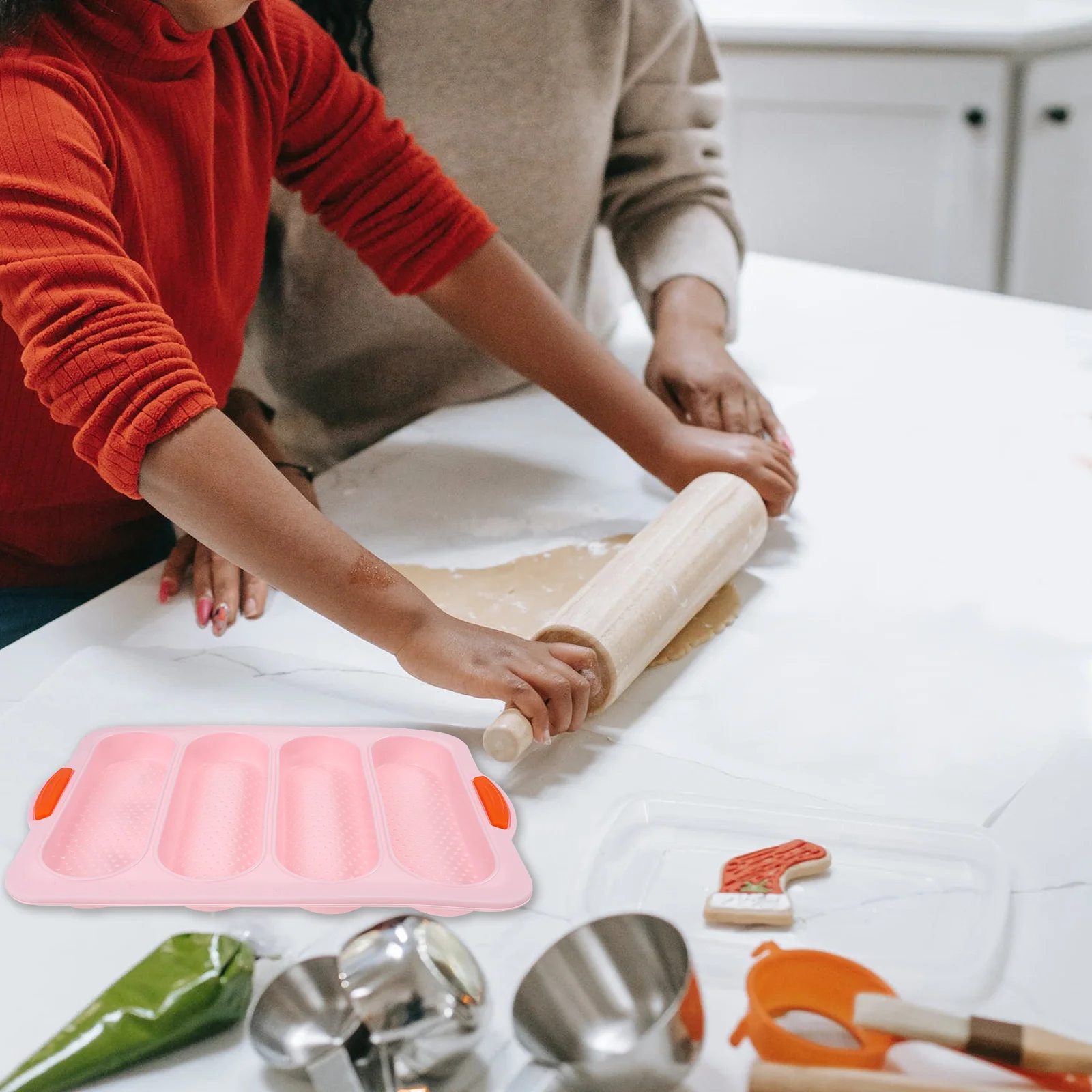 

French Bread Pan 4 Slot Silicone Mold Bakeware Non stick Kitchen Tray for Baking Baguettes Bread Pans Sourdough