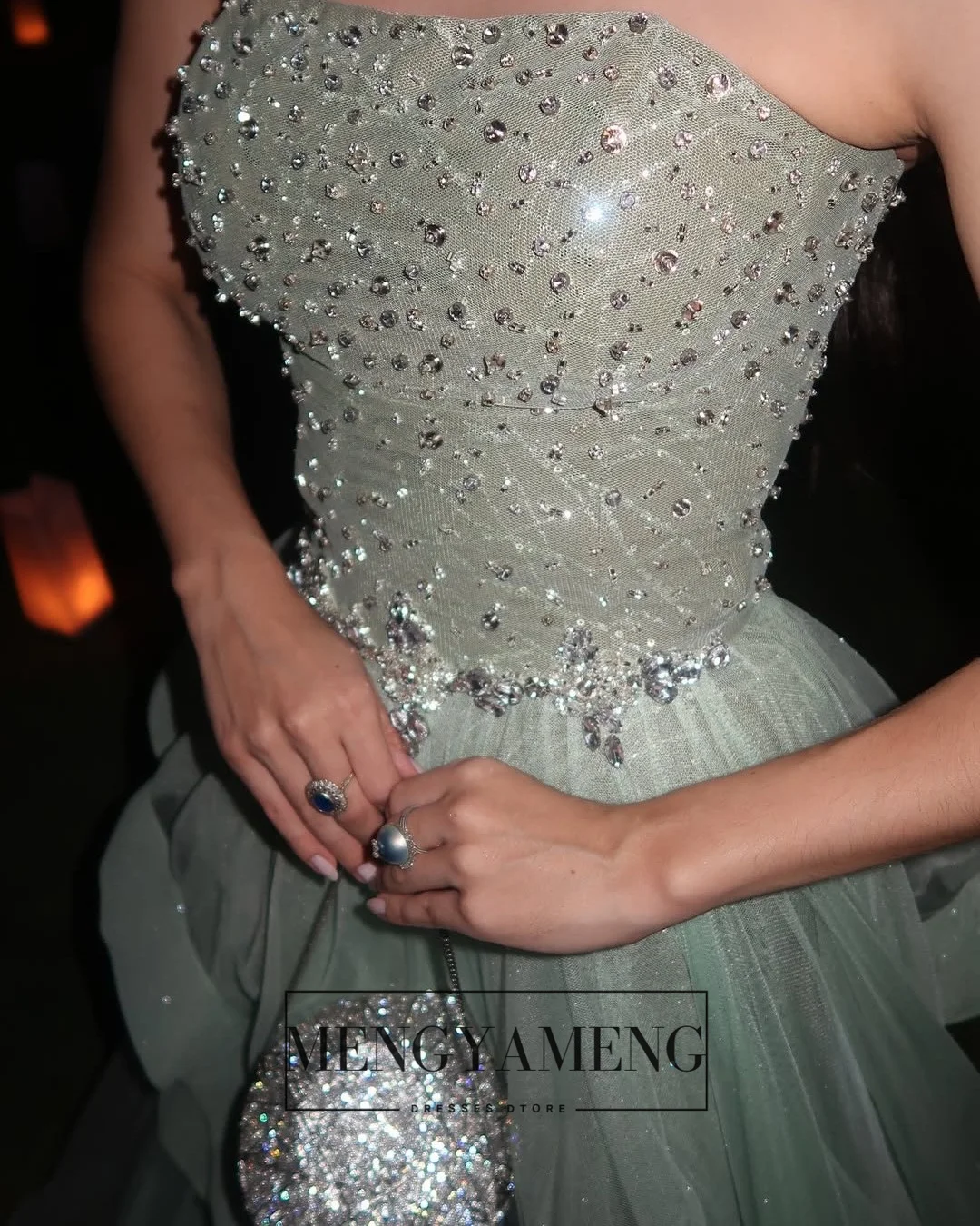 ZHUISHU Luksusowe sukienki damskie w kolorze miętowym na formalne okazje, szyte na miarę suknie wieczorowe bez ramiączek na studniówkę, nowa suknia bankietowa 2025