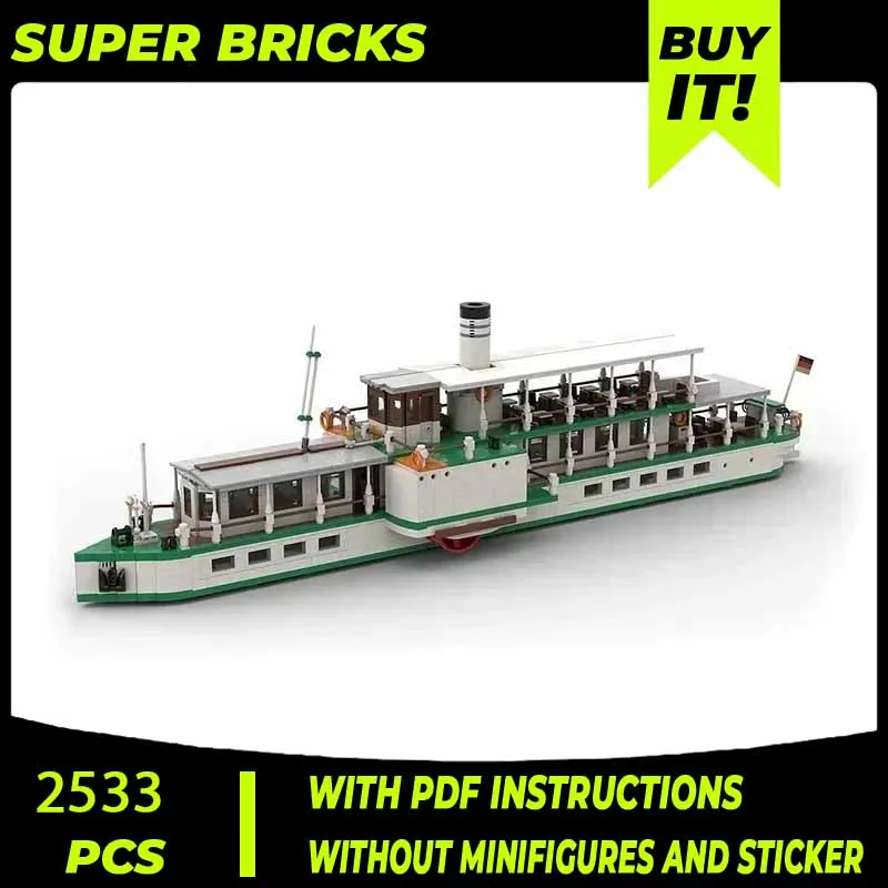 Port Transport Ship Model Moc Building Bricks Axony Steam-Ship Technology Modular Blocks Gifts Christmas Toys DIY Sets Assembly