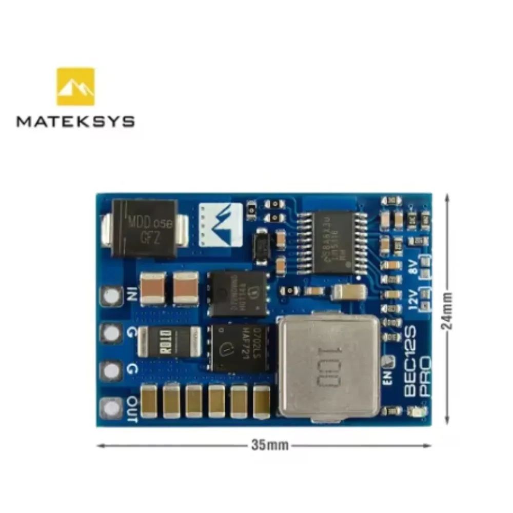 MATEK BEC12S-PRO 9-55 فولت إلى 5 فولت/8 فولت/12 فولت-5A منظم الجهد BEC وحدة الطاقة حماية التيار الزائد الاسترداد الذاتي لطائرة RC FPV بدون طيار #4