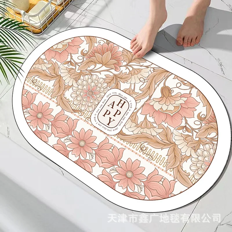 

Коврик для ванной с диатомовой землей в деревенском стиле, напольный коврик для ванной комнаты в стиле фермерского дома, быстросохнущий впитывающий коврик, нескользящая боковая подкладка для раковины