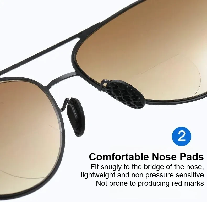 Bifokale Lesebrille Männer Mode Doppel Brücke Sonnenbrille Männlich Aussehen Weit und Nah Anti Glare Hyperopie Brillen +1,0 Bis +4,0 – Detail 4
