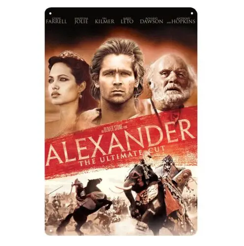 Póster Metálico de la Película Alexander Collin Farrell, Letrero de Metal de 20x30cm, Placa Coleccionable de Aluminio