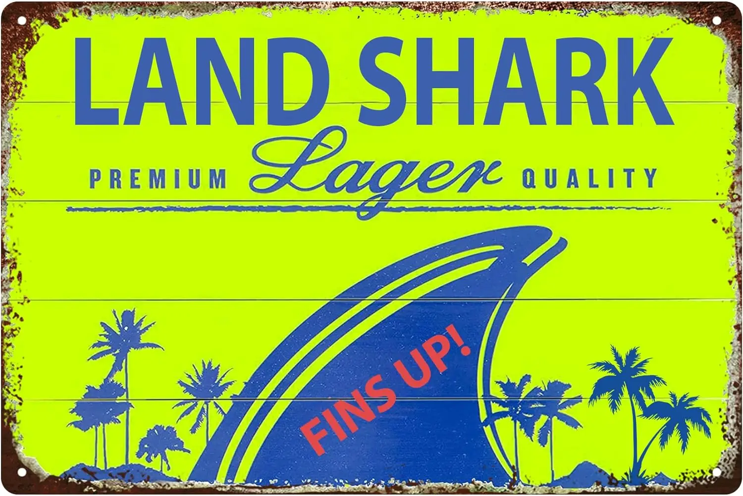 Vintage Landshark Beer Decor Tin sign Retro Metal Signs Man Cave Decor Bar Sign 16X12Inch