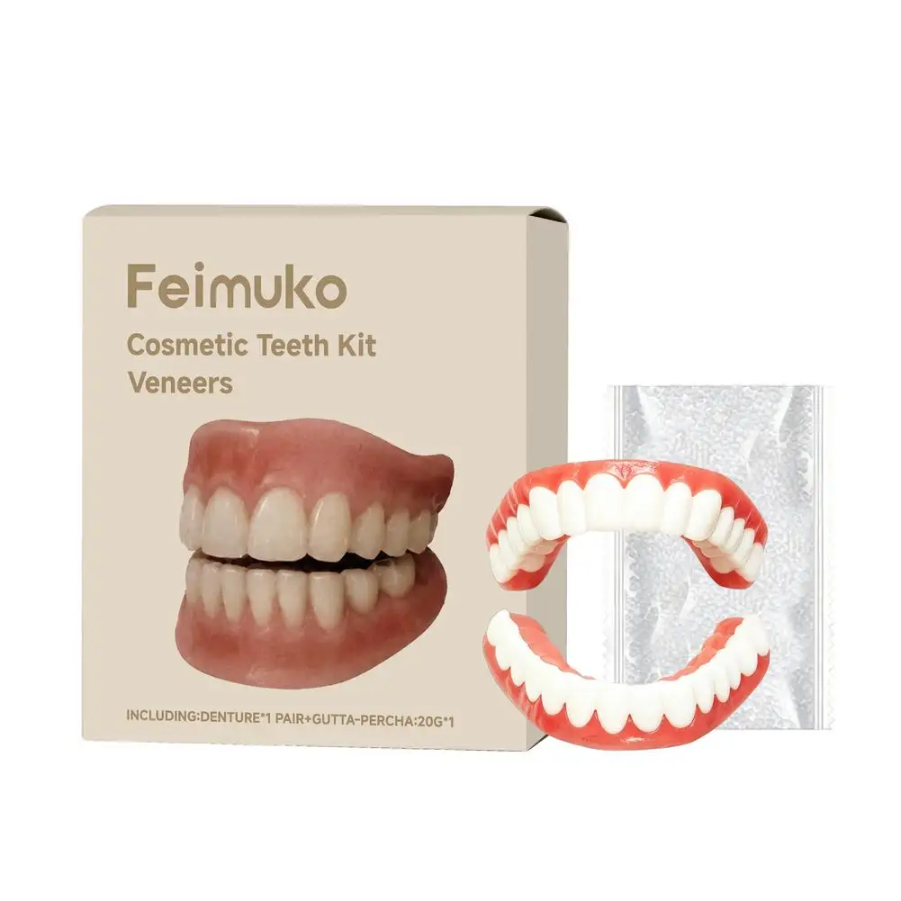 Highly Realistic Temporary Dentures Full Set Adjustable Dentures Confident Smile and Oral Care Reusable Teeth
