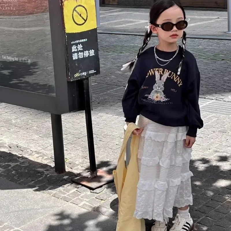 

Kawaii белая юбка средней длины для малышей, хлопковая юбка Лолиты, детская одежда для детей от 2 до 8 лет, юбки для девочек, кружевное платье-торт для маленьких девочек