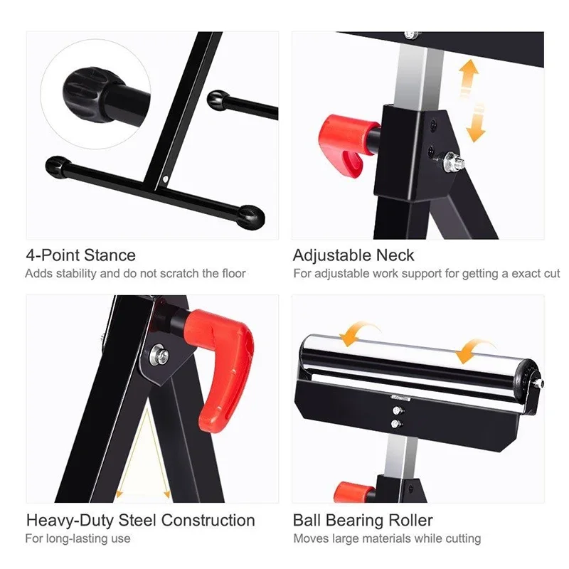 69~114 centimeters separate large plate support table saw accessory plate support frame A-type roller plate connection