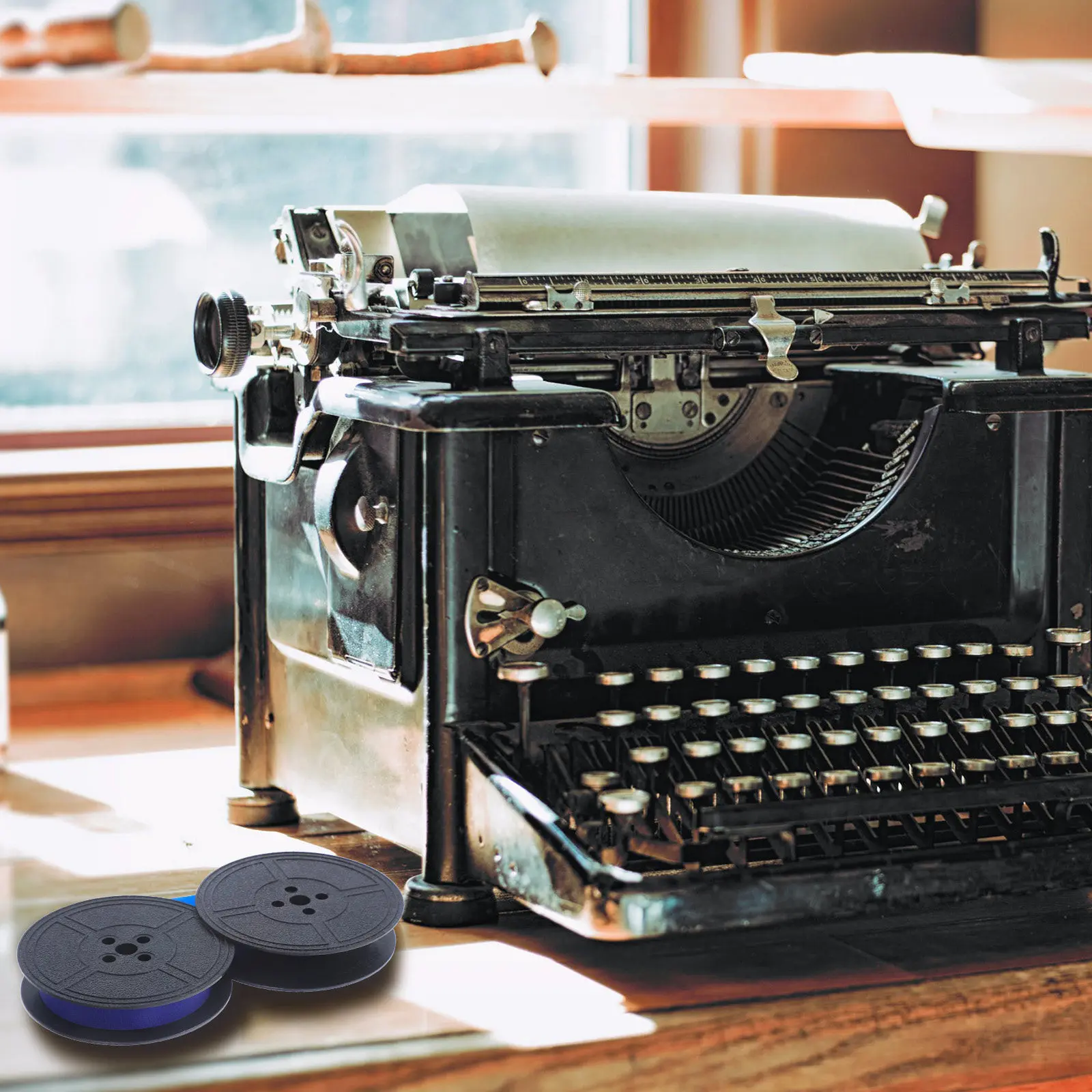 

Nylon Typewriter Ink Ribbon Double Coil Replacement for Manual Printer Machine Smudge Proof Fade Resistant Sharp Text