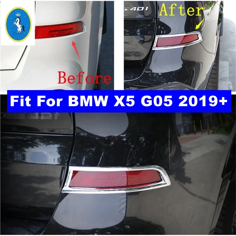 

Auto Accessories Rear Bumper Fog Lights Tail Lamps Frame Decor Cover Trim Chrome Exterior Refit Kit For BMW X5 G05 2019 - 2024