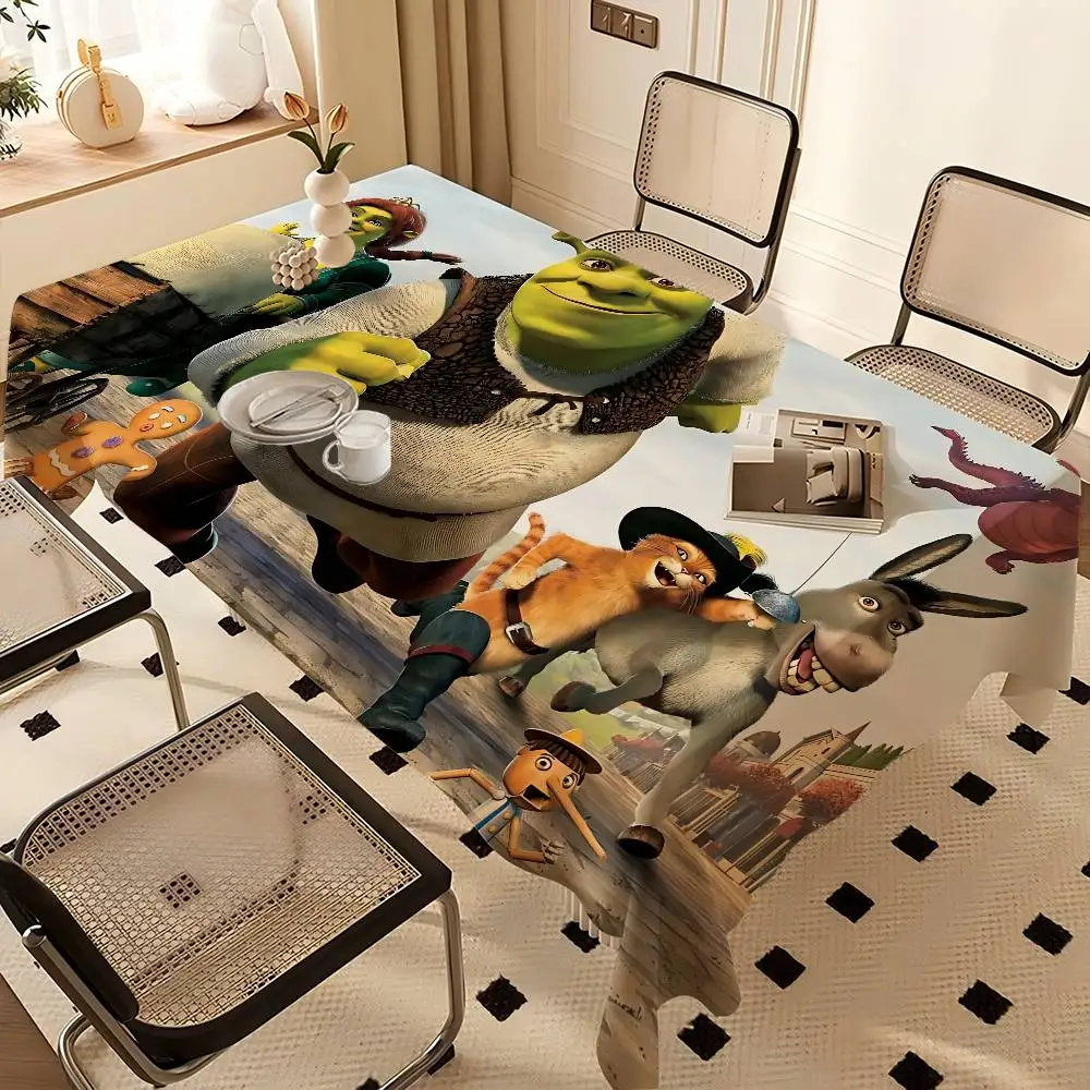 Classic Animated Movie S-ShrekS Waterproof And Oil-proof Tablecloth Bedside Table Dustproof Decorative Cloth Living Coffee