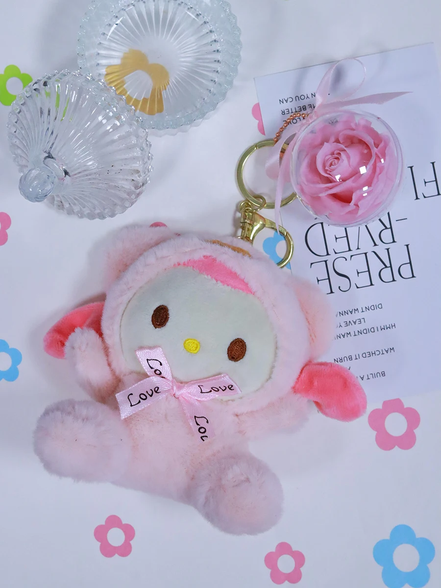 永遠のバラ-アクリルボールキーホルダー-バッグチャームデコレーション-誕生日プレゼント-ガールフレンド-友人-同級生-アクリルボール