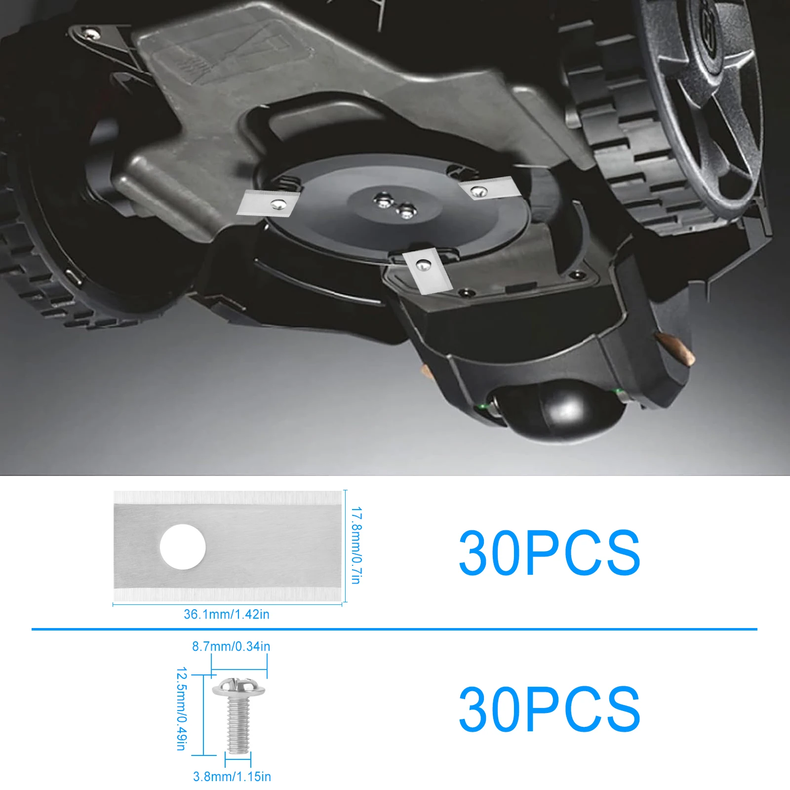 Imagem -03 - Lâmina de Substituição de Cortador de Grama Cortador de Cortador para Worx Landxcape Robótico Ferramentas de Lâminas 30 Pcs