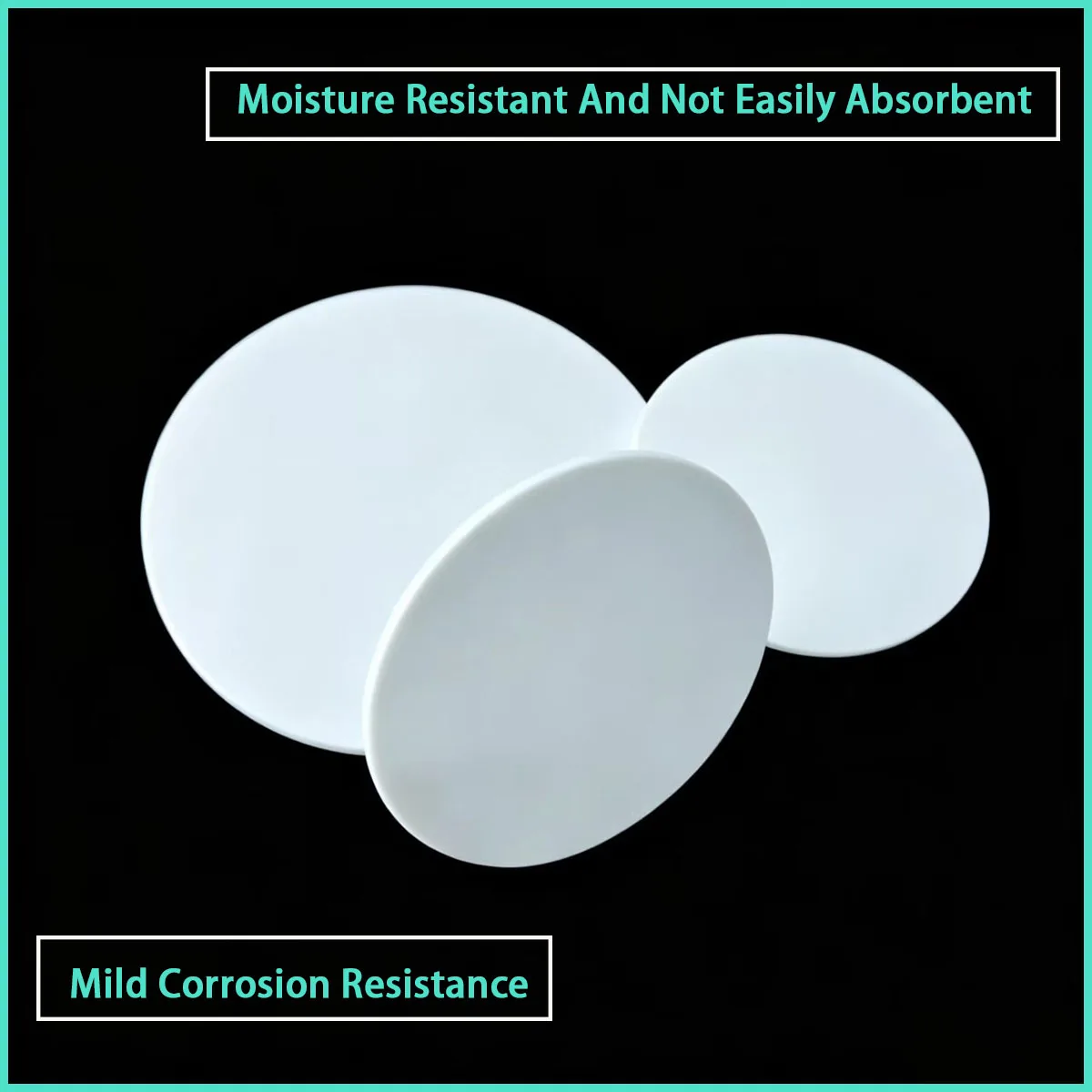White ABS plastic circular plate with a diameter of 50-500mm is used for medical pads, daily accessories, tooling pads, etc