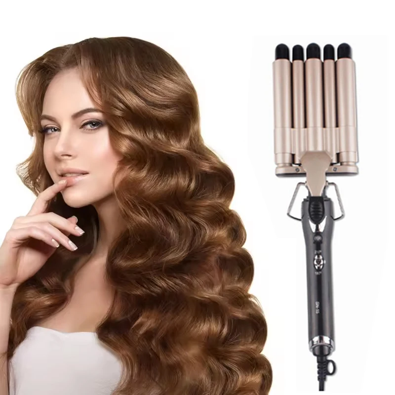 

Hair Crimper Curling Iron Ceramic Crimpers Wavers Curler Wand Fast Heating Five 5 Barrels Hair Waver Tools For All Types Of Hair