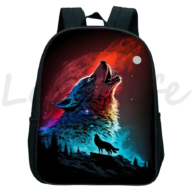 Animals Lion Kindergarten Backpack Tiger Wolf Pattern Children Backpack Kids Husky Dog Print School Bag Waterproof Boys Bookbag