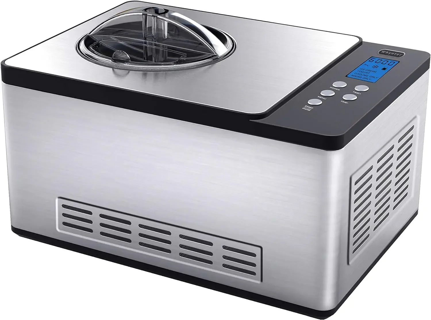 

ICM-220SSY Automatic 2 Quart Capacity Stainless Steel Bowl & Yogurt Function, Built-in Compressor, no pre-freezing