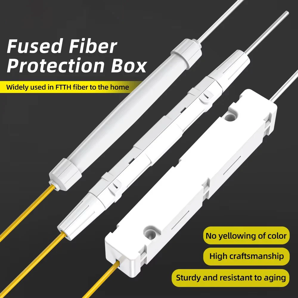 

10pcs FTTH Drop Cable Rotection Box Optical Fiber Protection Box Heat Shrink Tubing To Protect Splice Tray Waterproof Ftth Tool