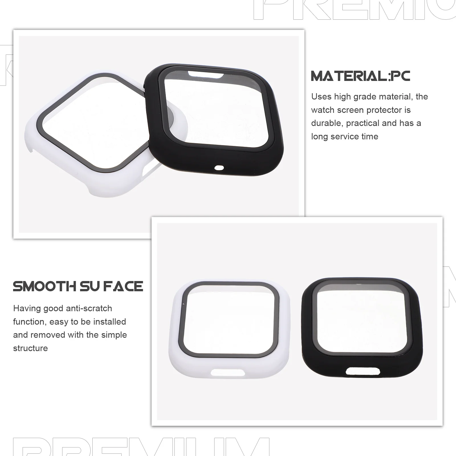 

2Pcs Hard Pc Watch Case Protective Scratch Proof Screen Protector Durable Smartwatch Shell Anti-Scratch Wristwatch Cover Watch