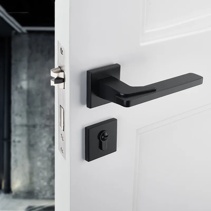 

Creative Zinc Alloy Silent Security Door Locks Interior Door Handle Lock Hotel Room Mute Lockset Furniture Hardware Supplies