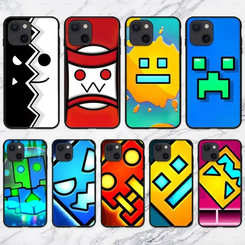 Hot game Geometry Dash Phone Case For iPhone 11 12 Mini 13 Pro XS Max X 8 7 6s Plus 5 SE XR Shell