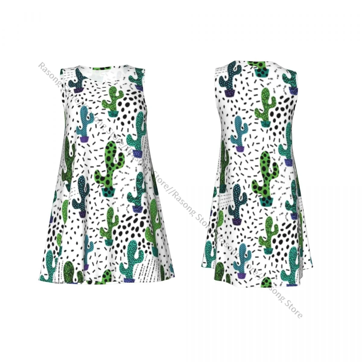 Damesjurk Abstract Bloemen Cactus Patroon Zomer Casual T-shirt Strand Cover-up Tankjurk