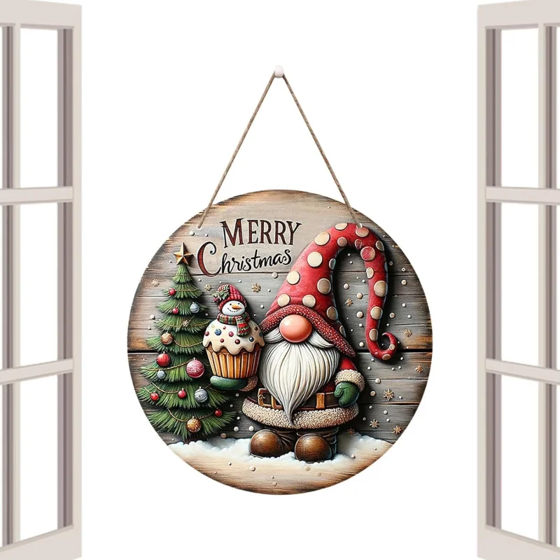 Happy Christmas Little Dwarfs Door Hanging Family and Festival Decoration Plaque 30X30CM