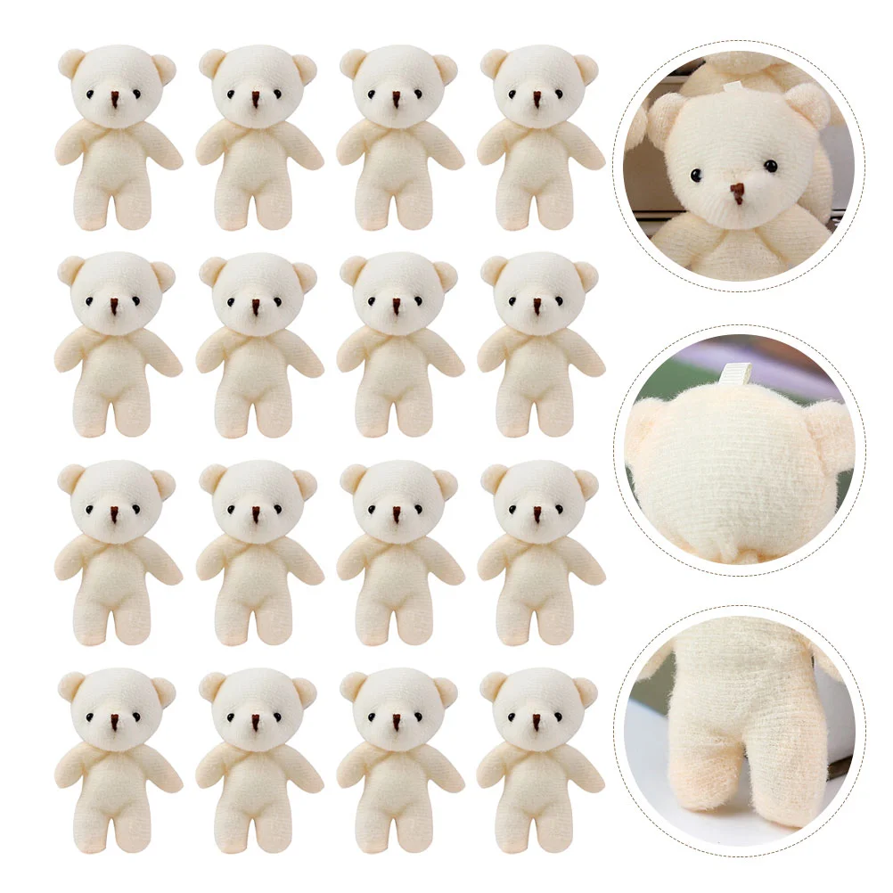 12 Pcs Key Ring Mini Baby Bulk Ornaments Bear Party Favors Pp Cotton Birthday Toy Wear-resistant Figurines