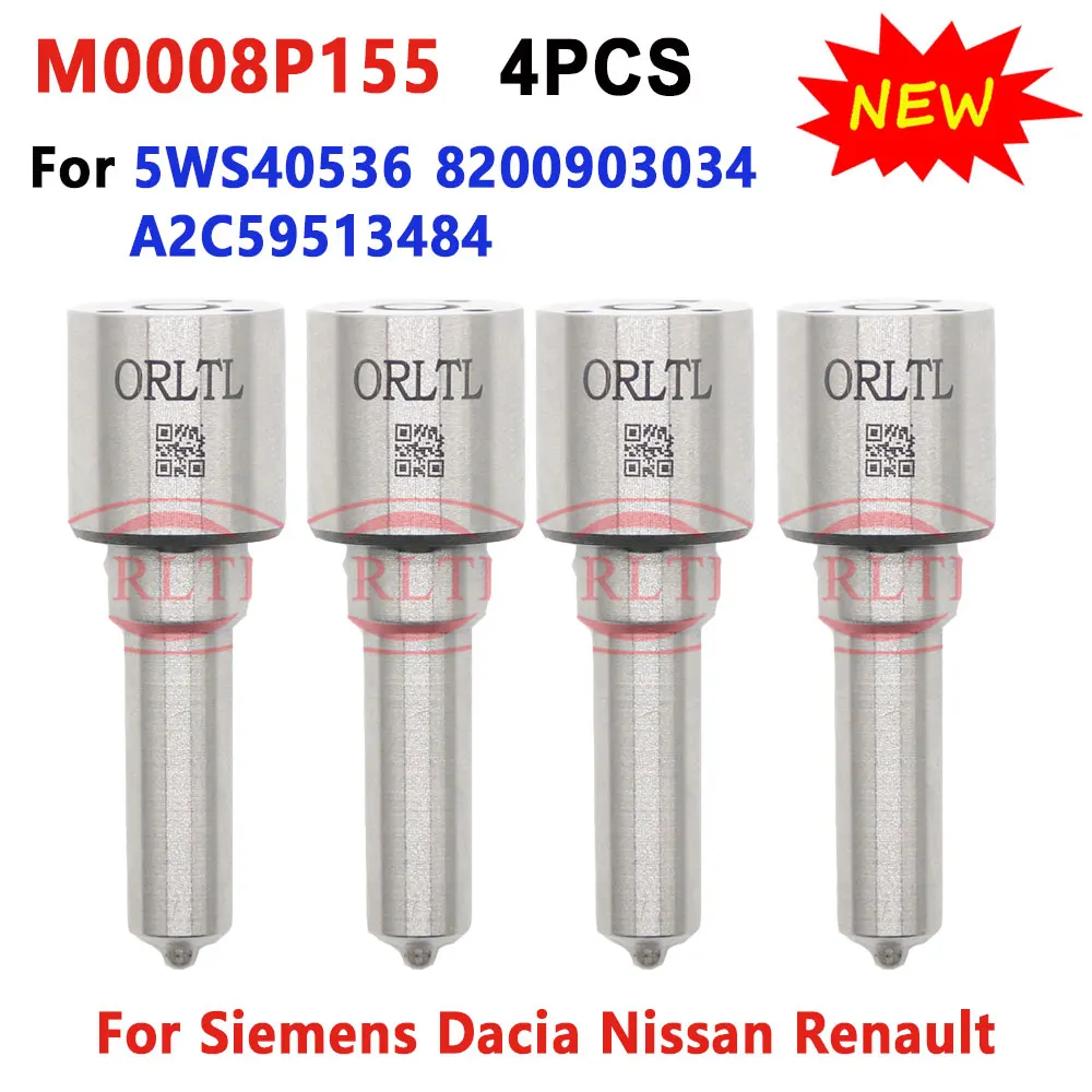 4 PCS ORLTL Common Rail Nozzle M0008P155 for Siemens Dacia Nissan Renault Injector 5WS40536 8200903034 A2C59513484