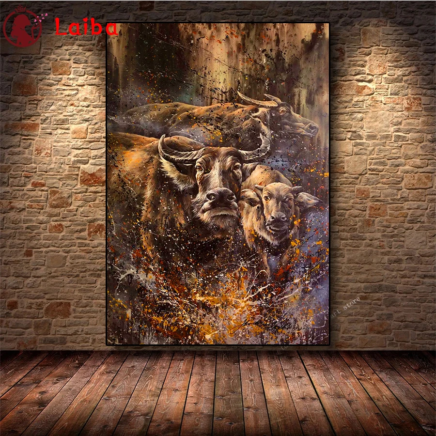 

Diamond Painting Creative doodle animal art cow 5d Diamond Embroidery Full Diamond Mosaic Cross Stitch Rhinestone Decoration