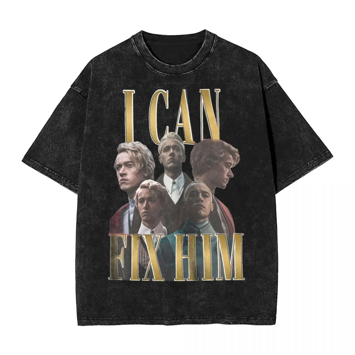 Tom Blyth I Can Fix Him Retro T Shirt Hip Hop Washed 100% Cotton Oversize T-Shirts for Men Women Tops Streetwear Printed Tees