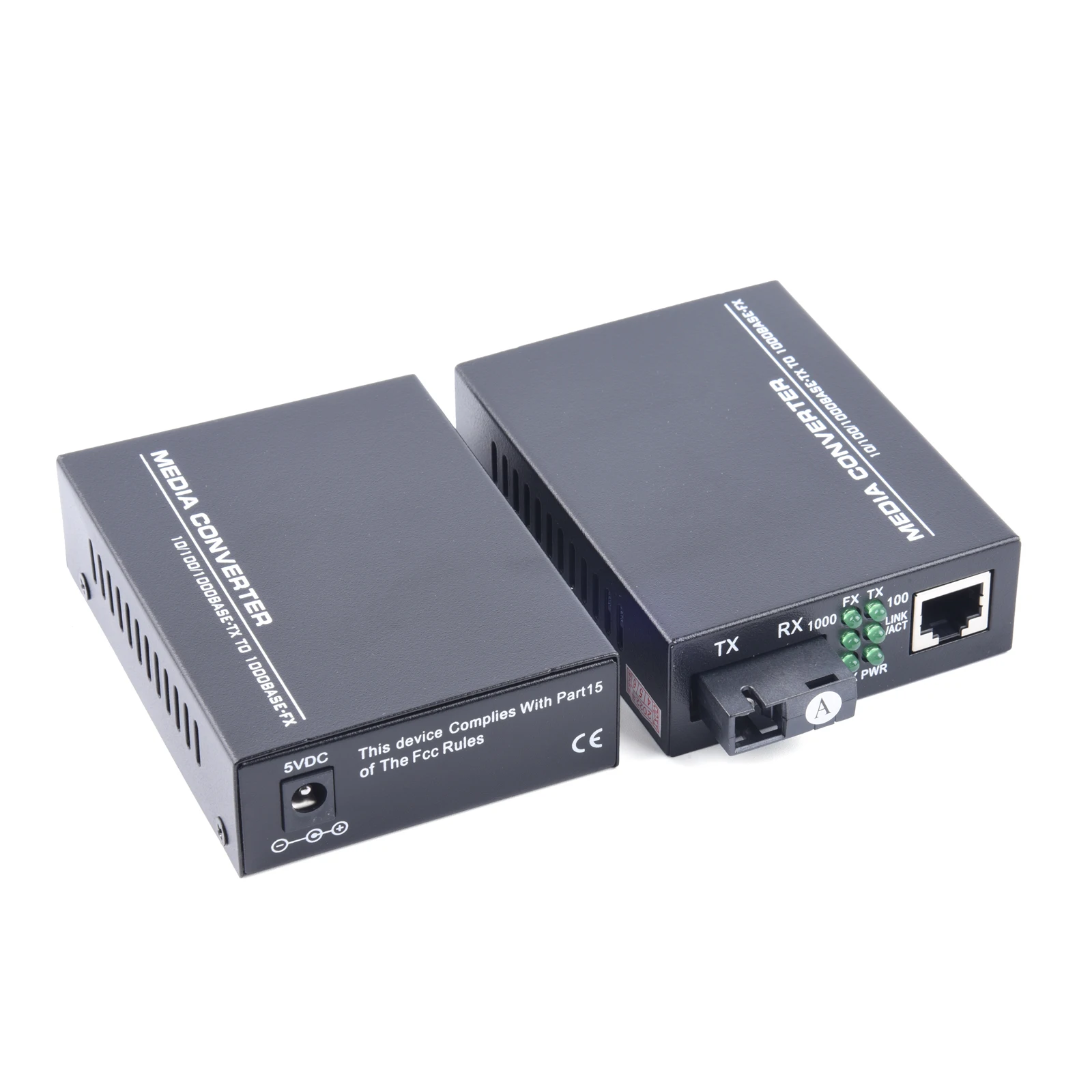 Convertidor de medios ópticos de fibra de HTB-GS-03 Gigabit, 10/100/1000Mbps, modo único a RJ45 UPC/APC, fuente de alimentación externa con puerto SC