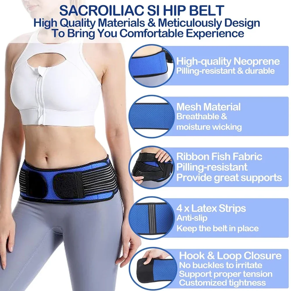 Sacroiliac SI Joint Hip Belt for Women Men That Sciatica Pain Relief Leg and Sacral, Lower Back Support Nerve Compression Brace