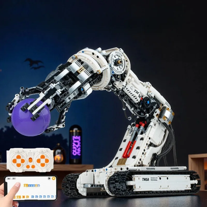 Programmable Remote Control Robot Arm Building Block Set Educational Toy DIY Assemble Mechanical Arm Model Kids Adults Gift