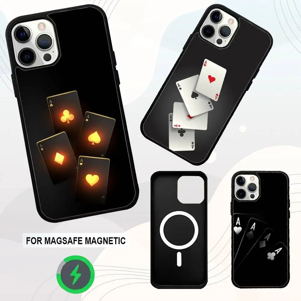 

Poker Playing Card Phone Case For iPhone 16e,16,15,14,13,12,11,Plus,Pro,Max,Mini Magsafe Magnetic Wireless Charging