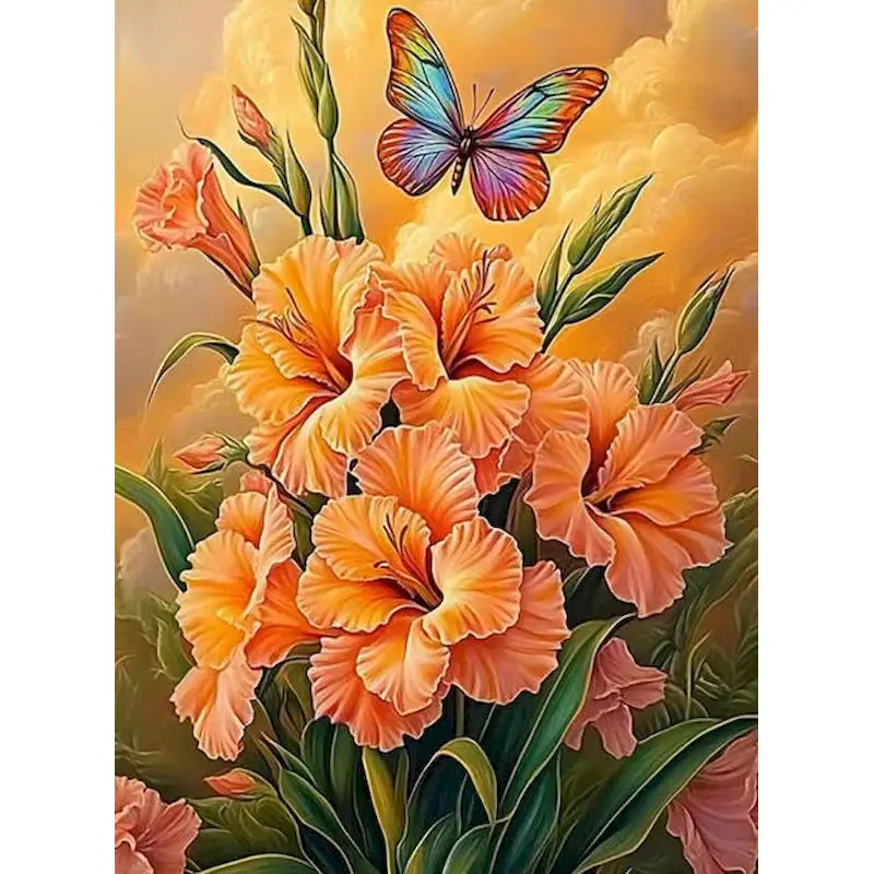 

GATYZTORY Painting By Number Orange Flower Drawing On Canvas HandPainted Painting Art Gift DIY Pictures By Number Kits Home