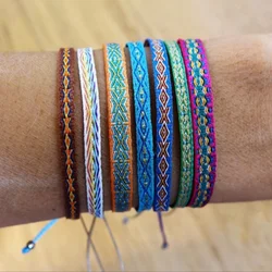 KKBEAD Wholesale Handwoven Bracelet Colombia Cloth Braided Wristband Bracelets for Women Men Gift Hippie Boho Friendship Jewelry