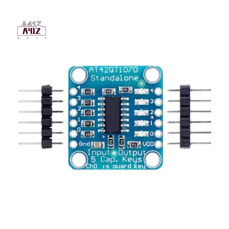 A41Z-AT42QT1070 Touch Sensor Breakout Board 5-Key Capacitive Touch Pad DIY Electronic Indicator Multiple Capacitive Sensing