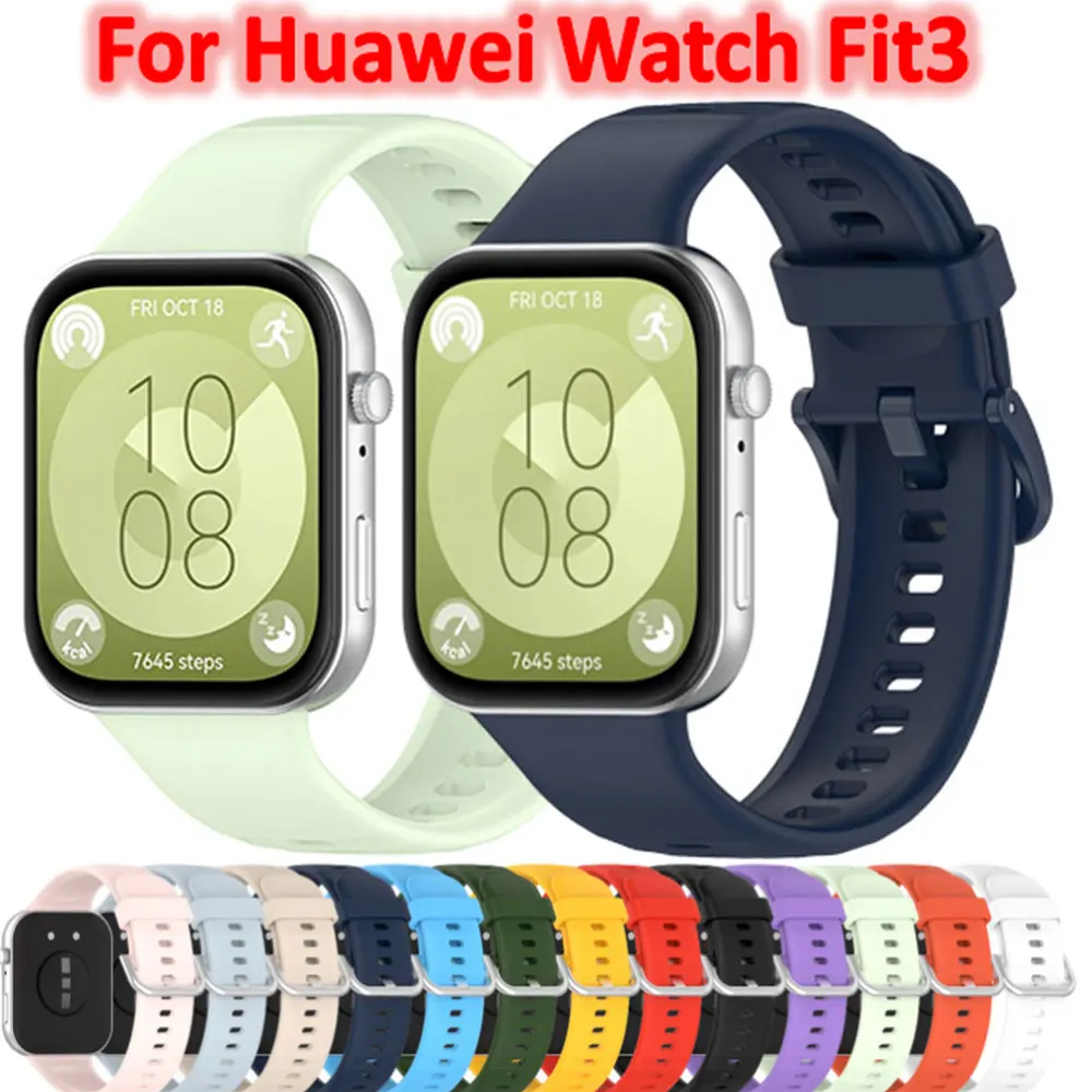 

Силиконовый ремешок для Huawei Watch Fit 3, мягкий спортивный браслет Correa для Huawei Watch Fit3, сменный ремешок для часов, аксессуары ﻿