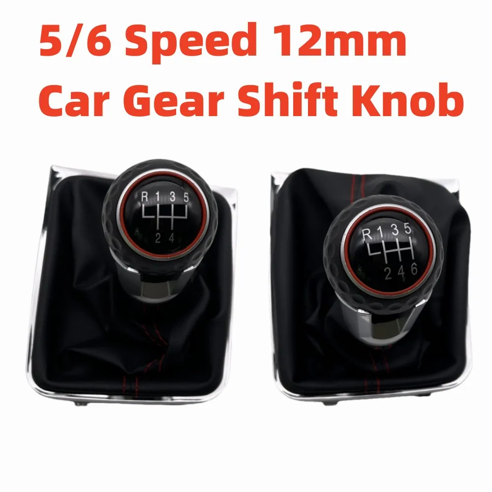 

5/6скоростная 12-миллиметровая автомобильная ручка переключения передач с кожаным покрытием для Volkswagen Passat B6 Golf 7 Mk7 GTI GTD 2013-2018