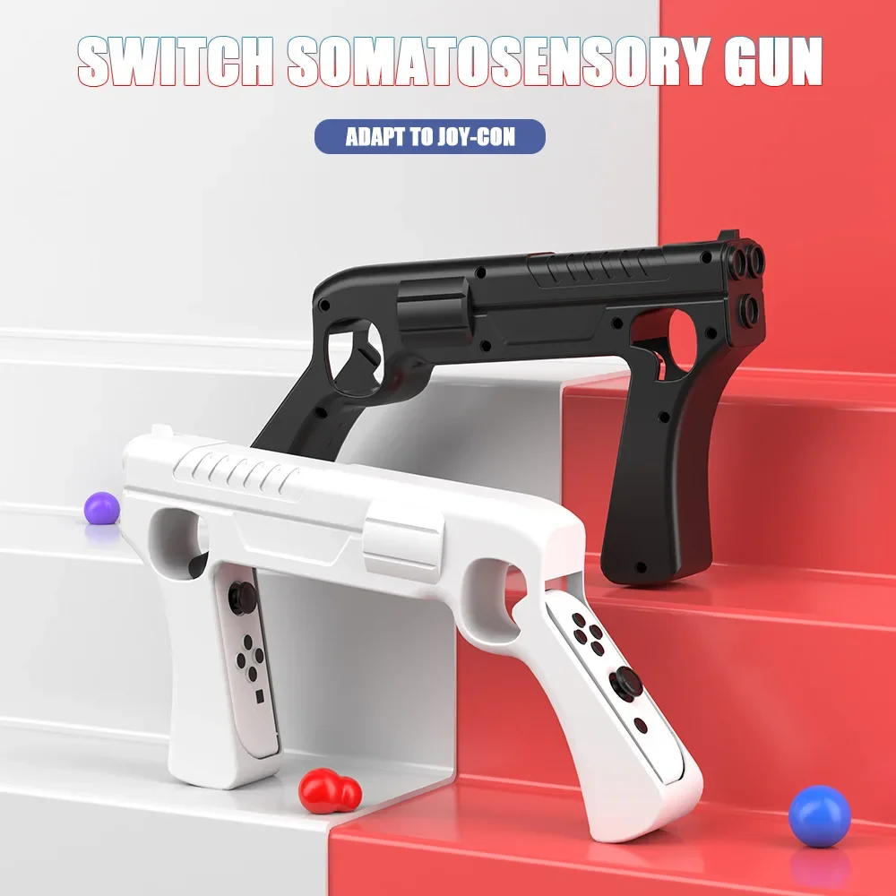 Dla Nintendo Switch Ns Oled Joycon Gun Shape Handgrip Sense Controller Grip Game Controller Stand Gaming Accessories