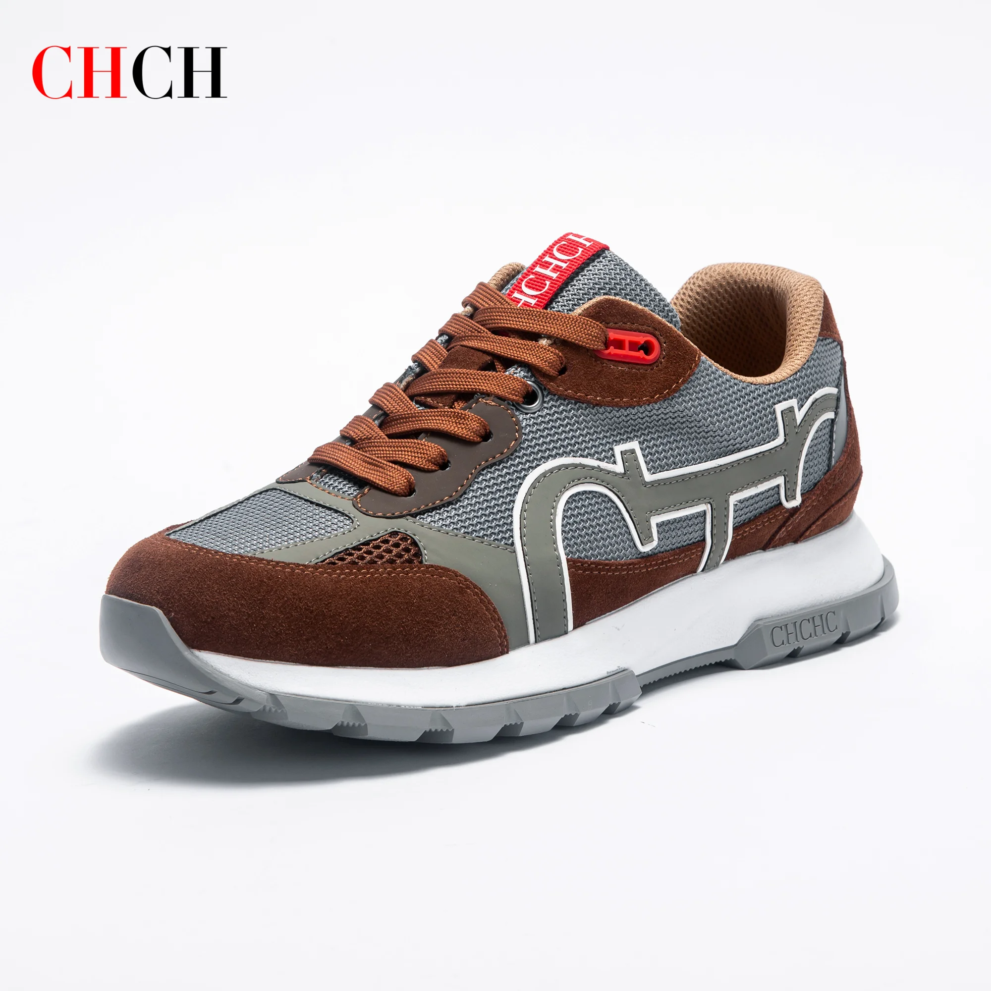 CHCH أحذية رجالية عادية 2026 جديد الربط شبكة أحذية المشي الهيكل العظمي تصحيح أحذية رجالي