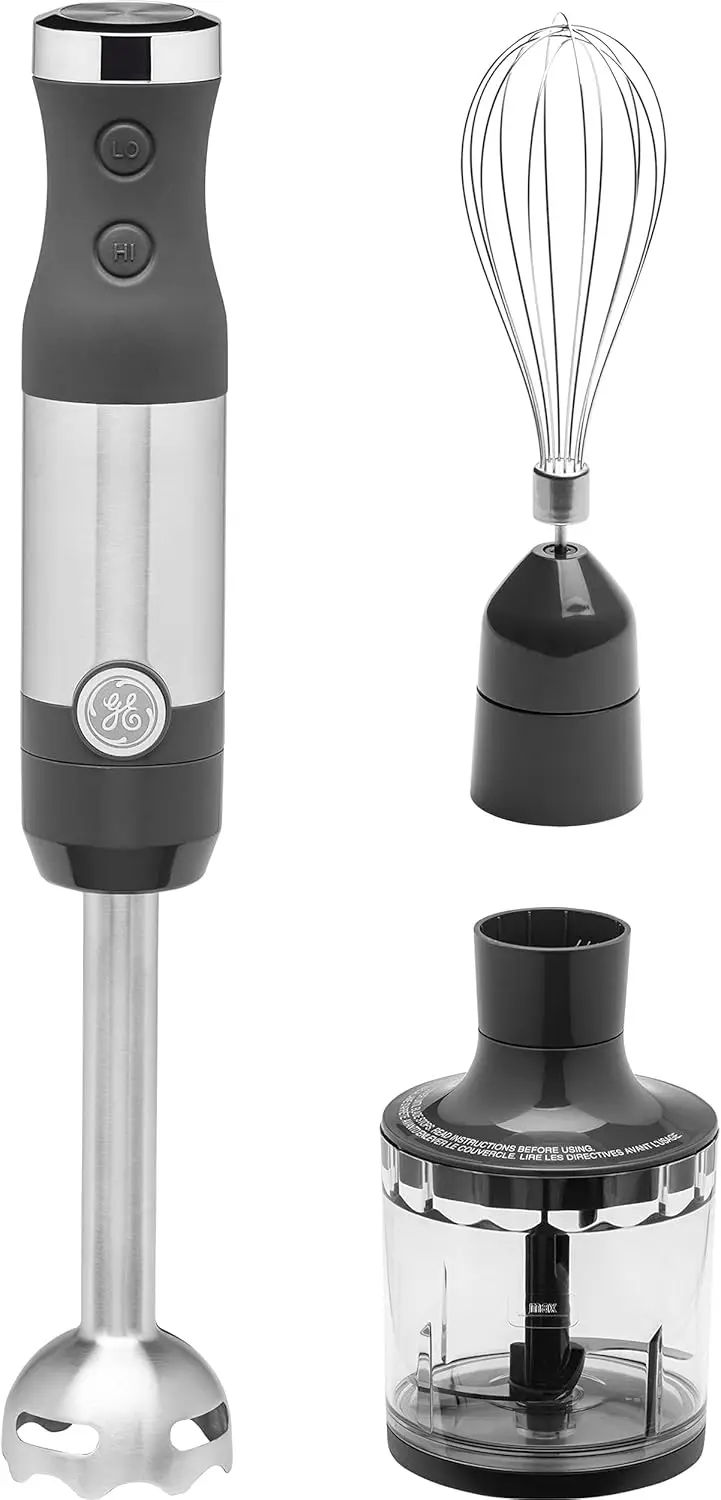 

Handheld Blender for Smoothies, Shakes, Baby Food 2-Speed, Stainless Steel Includes Whisk & Blending Jar 500W Easy