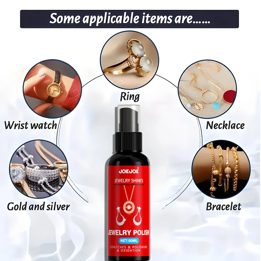 JOKJOK Premium Jewelry Polish Spray - Quickly Restores Shine to Silvery Bracelets, Golden Necklaces, Diamond Rings & Earrings -