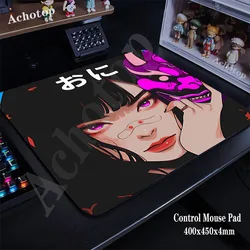 Oni Mask Girl Control Mousepad Mousepad Gamer Mouse Pad Gaming Desk Mat Alfombrillas de ratón Mouse Mat Keyboard Pads 40x45
