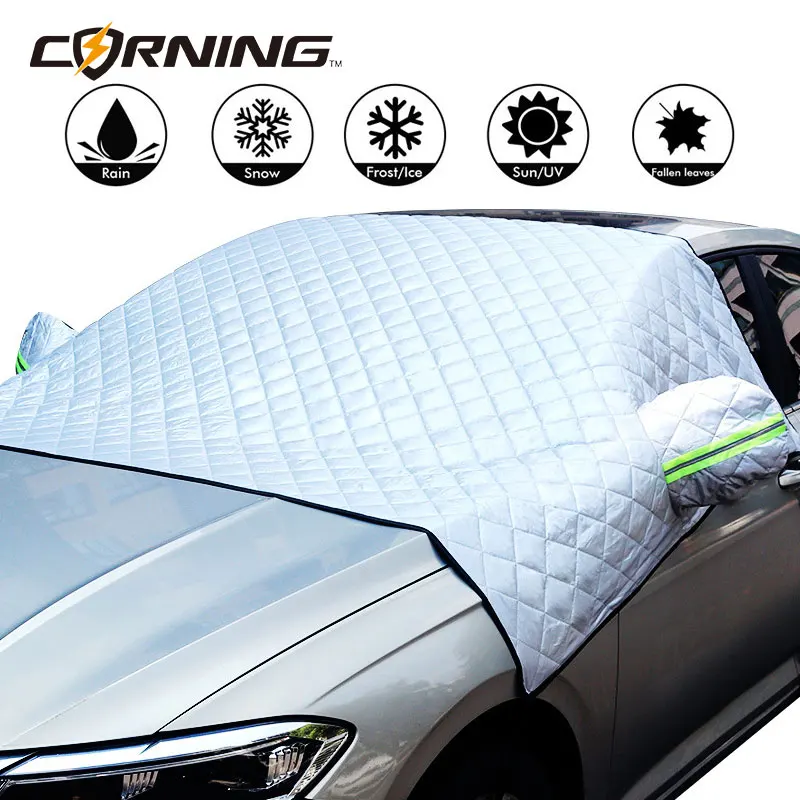 Car Half Cover Windshield Sunshades Covers Exterior Awning for Car Snow Rain Waterproof Front Glass Outdoor Vehicles Sunshield