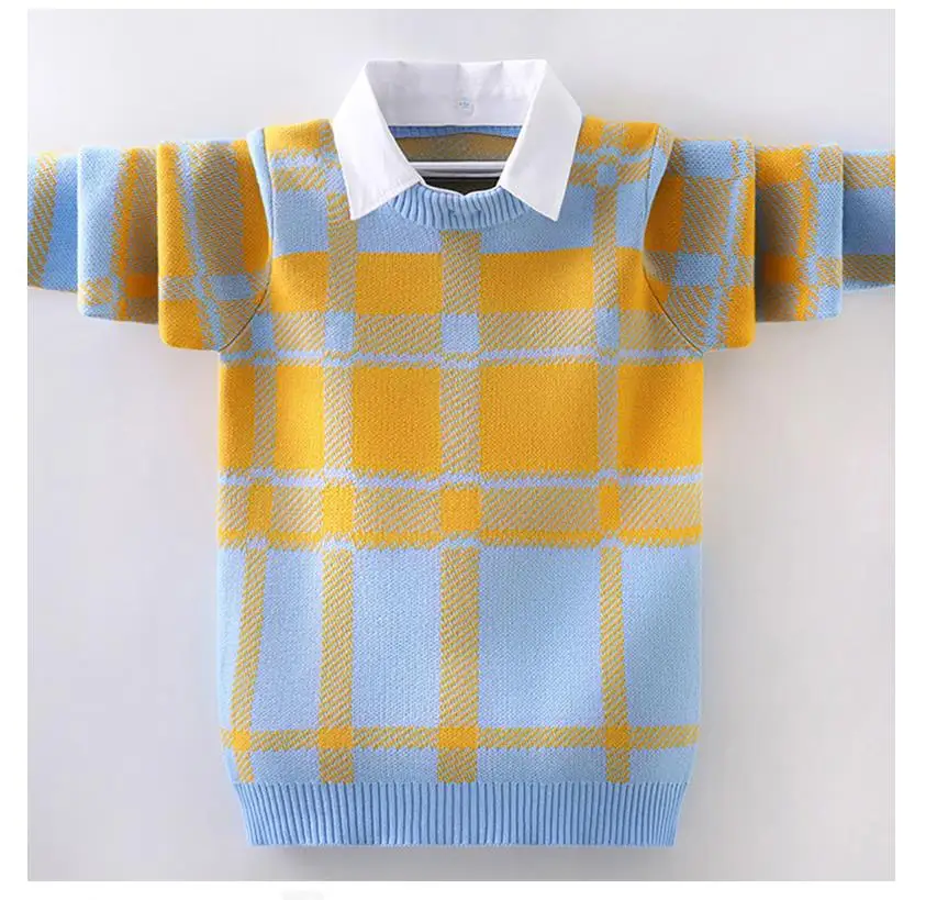 Boy\'s sweater with two shirt collars