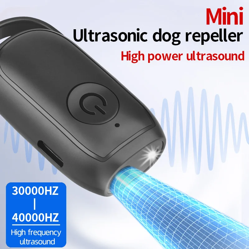 lmzoe mini Ultrasonic Dog Repeller Long Distance Training USB Rechargeable Dog Drive Device with LED Outdoor Defense Anti Barkin