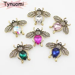 5PCS 30*34mm Metal Insect Buttons Alloy Metal Buttons Craft Flatback Button Jewelry for Hair Accessories Wedding Card DIY Decor