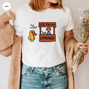 Women the Duck Song Graphic Crew Top hat ein Traubenhemd, tausendjährige T -Shirts, t lustig, lustig, Top Y2K 8 Hauptverkaufshemd - №5